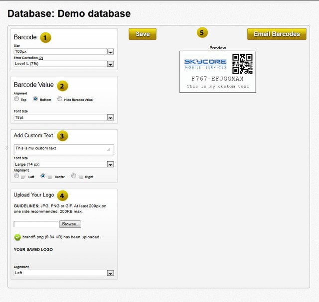 Create custom branded barcodes