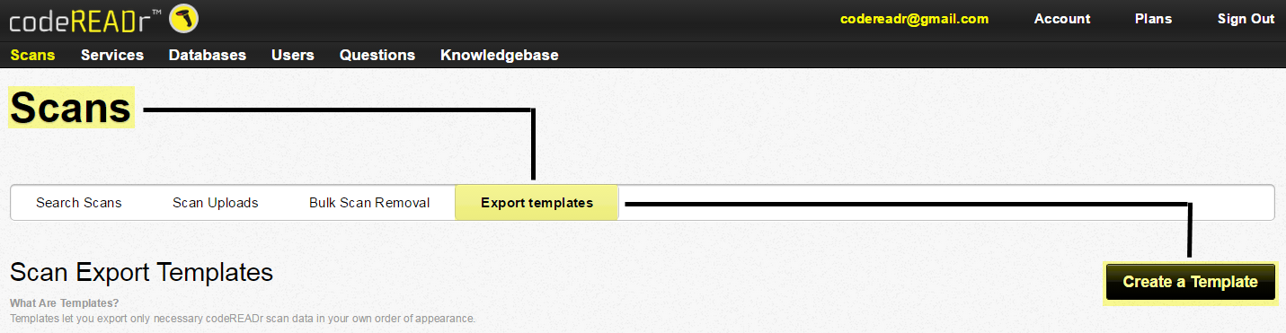 Export templates Export templates
