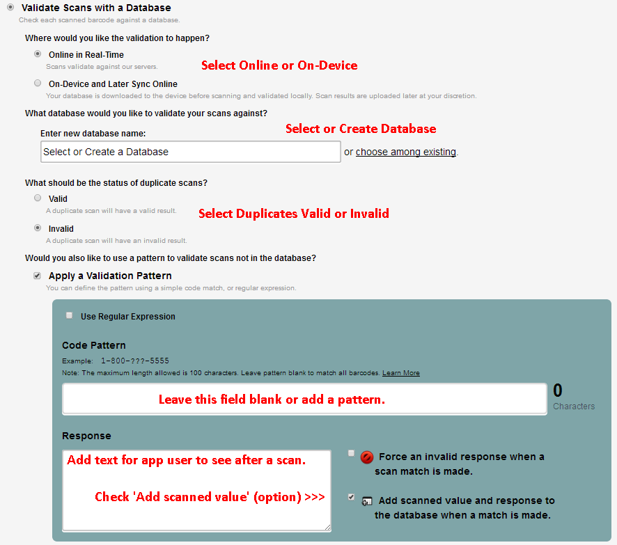 Validate with partial database