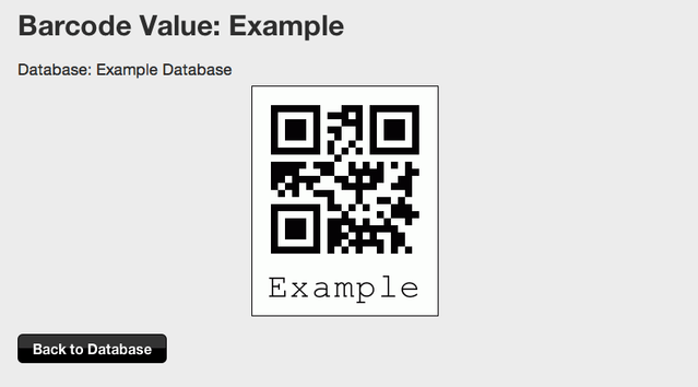 Barcode value example