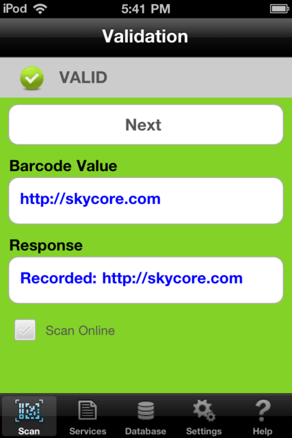 URL in valid scan URL in valid scan