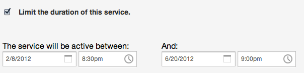 Service Duration Set Service Duration