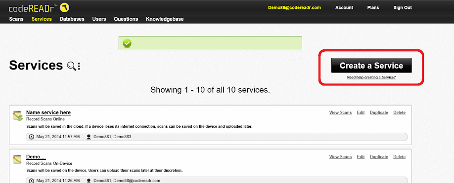 Create a scanning service Create a scanning service