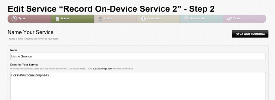 Describe your service Describe your service