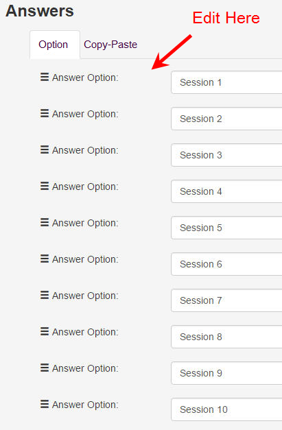 answer options manual