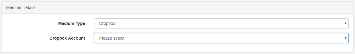 Select dropbox account Select dropbox account