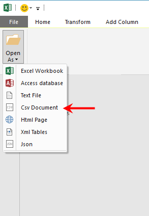 Select CSV Document