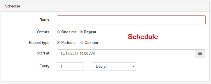 schedule Name schedule