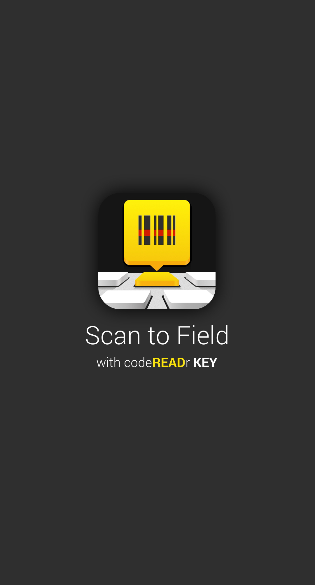 codereadr key splash screen