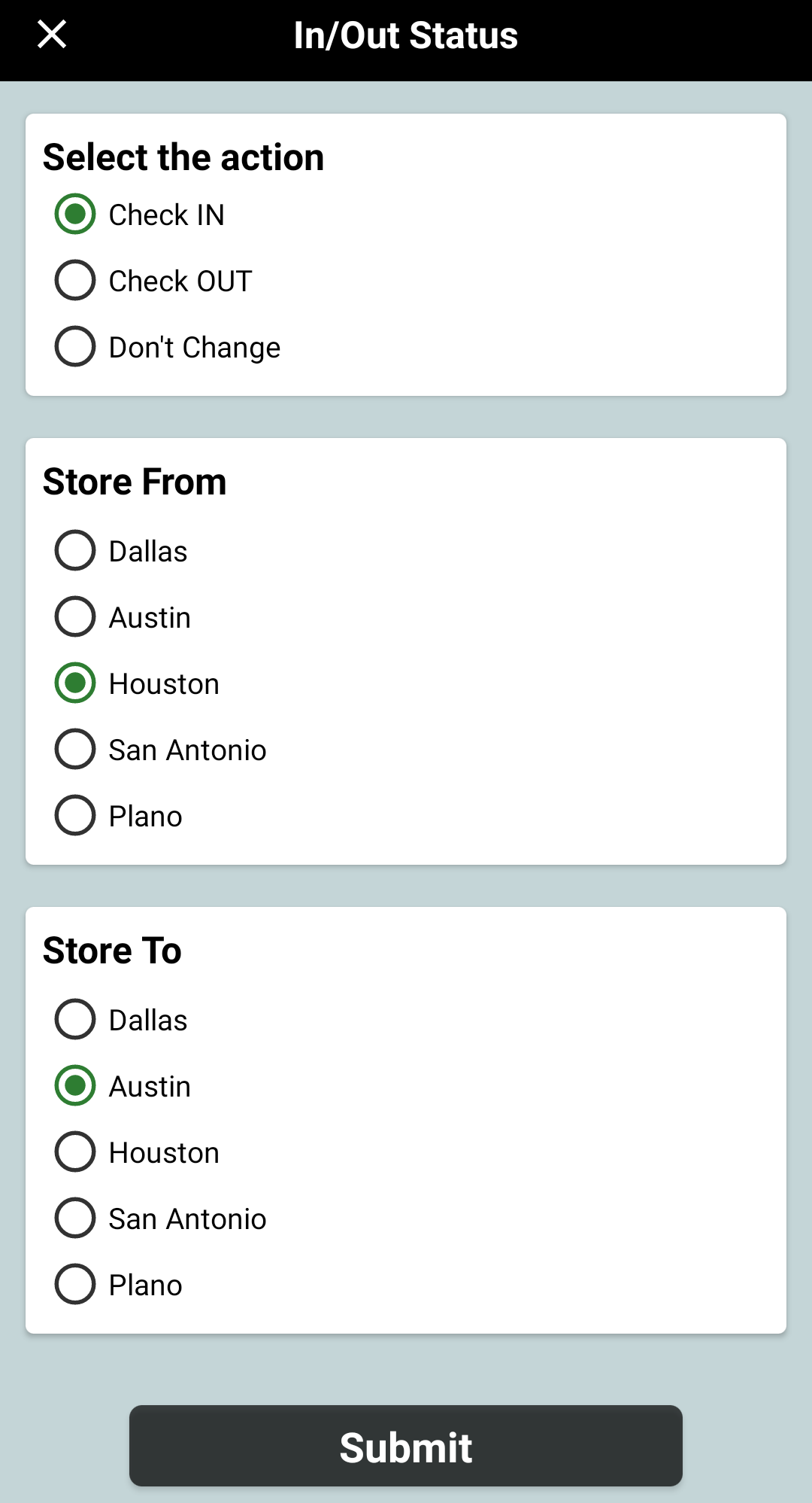 check-in assets app view revolving inventory