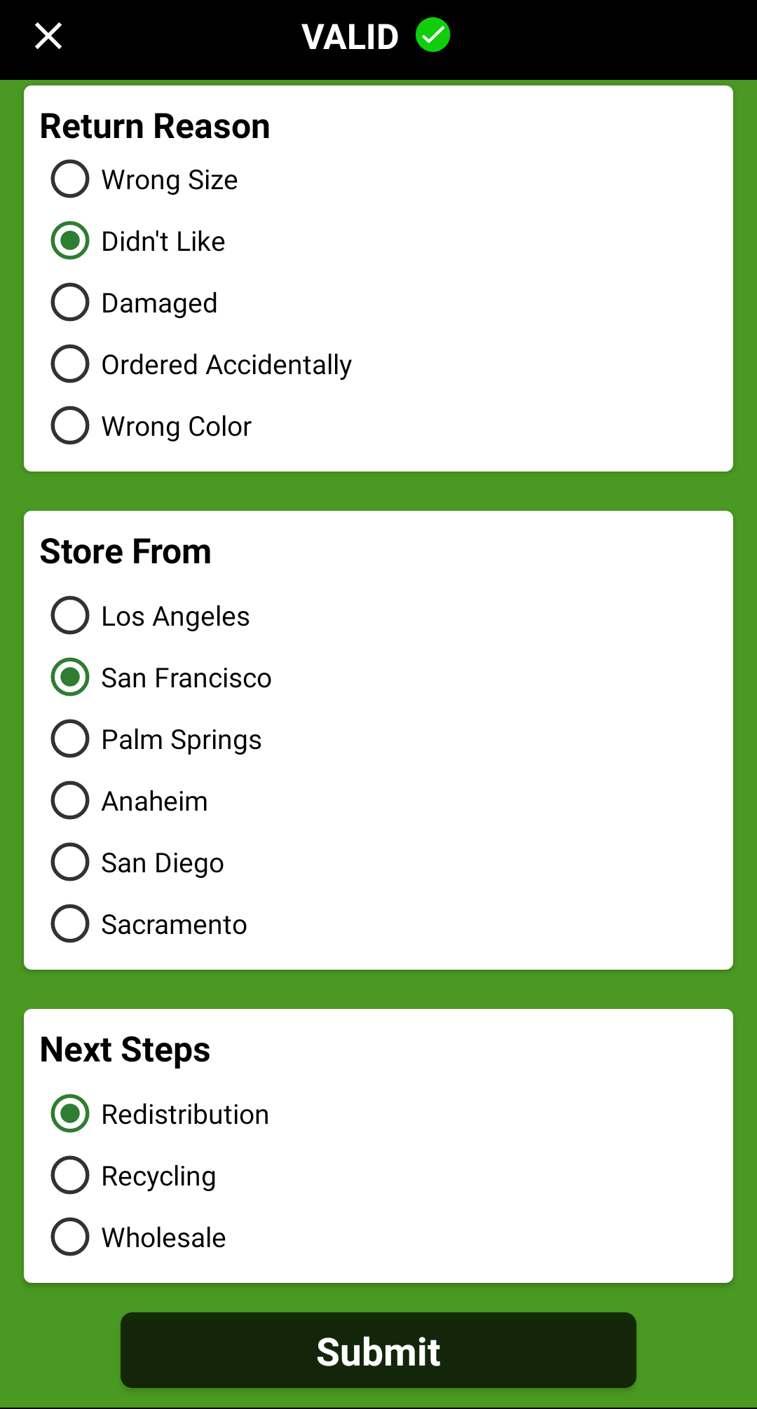 returns Returning an Item Via Barcode