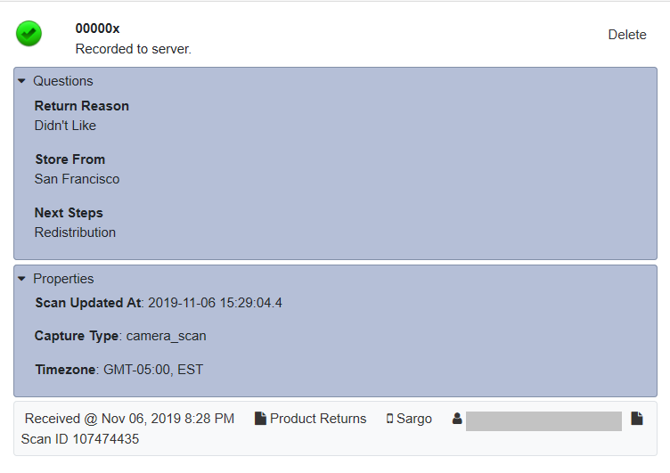 returns result log of unsold items