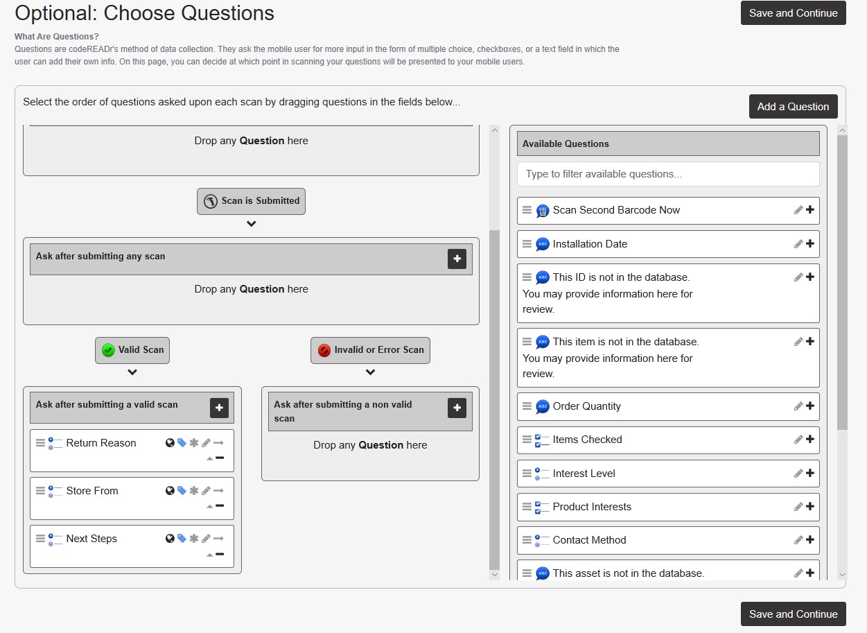 return service Add Questions
