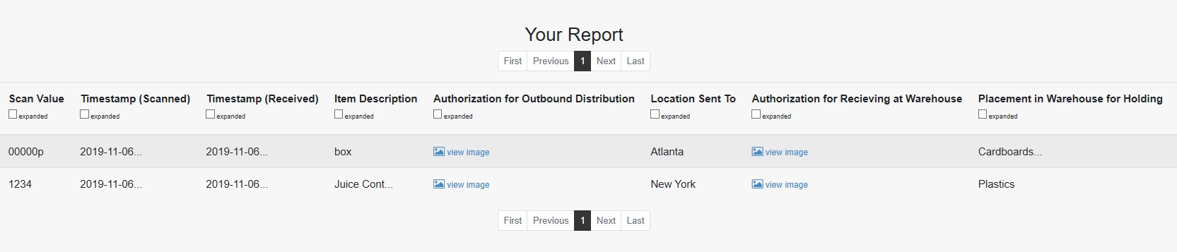 process tracking result