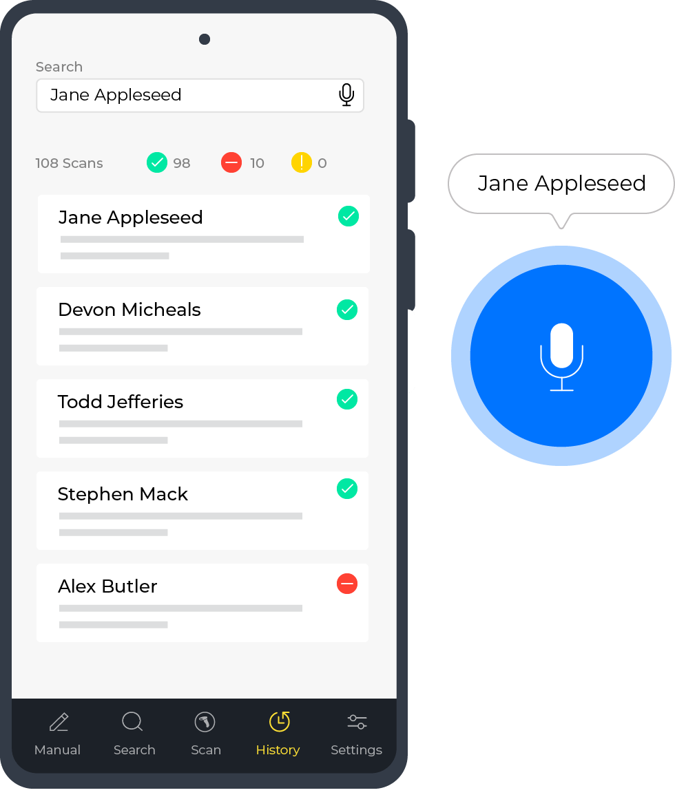 voice search barcode scans