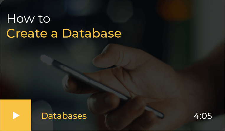 how to create a database video how to create a database video