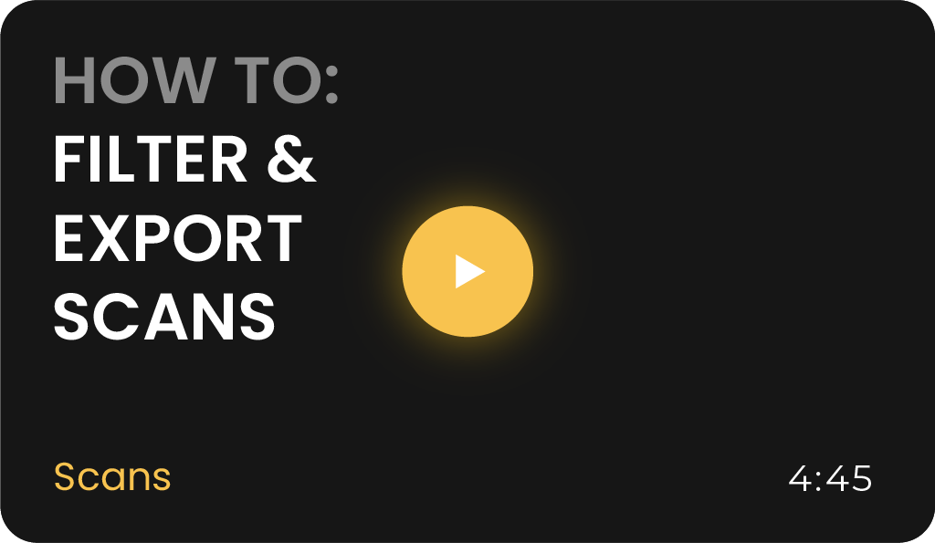 How to Filter and Export Scans video