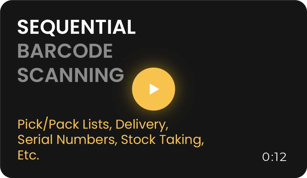 Sequential barcode scanning video