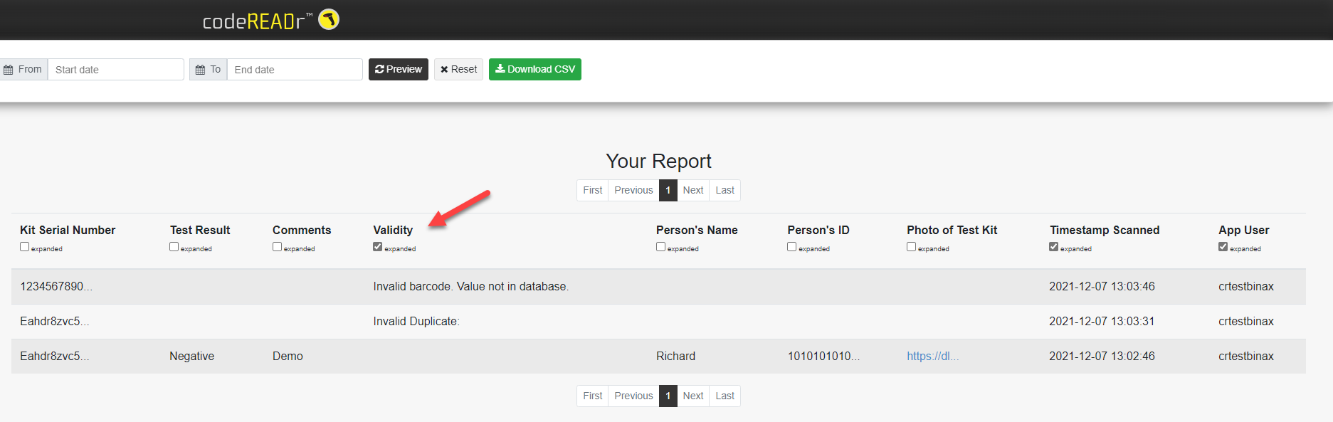 Report Validity Your Report