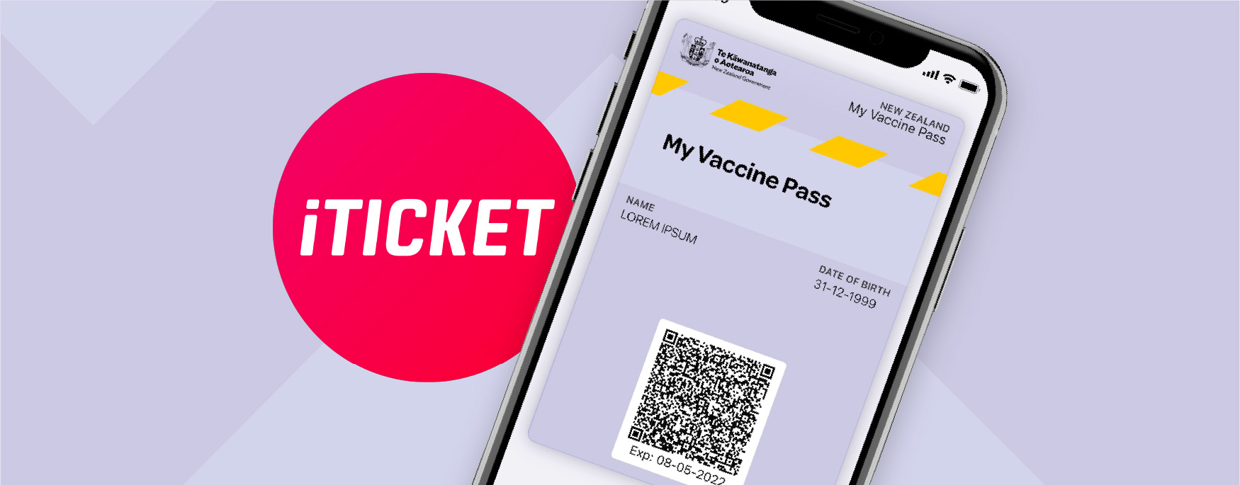 iTicket and My Vaccine Pass iTicket Vaccine Pass Example